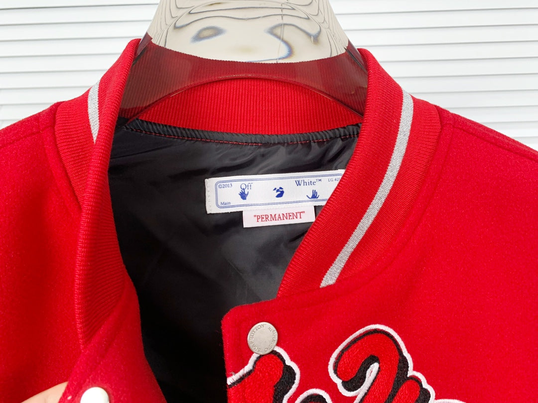 Jaqueta Off-White Varsity Chicago Bulls Red