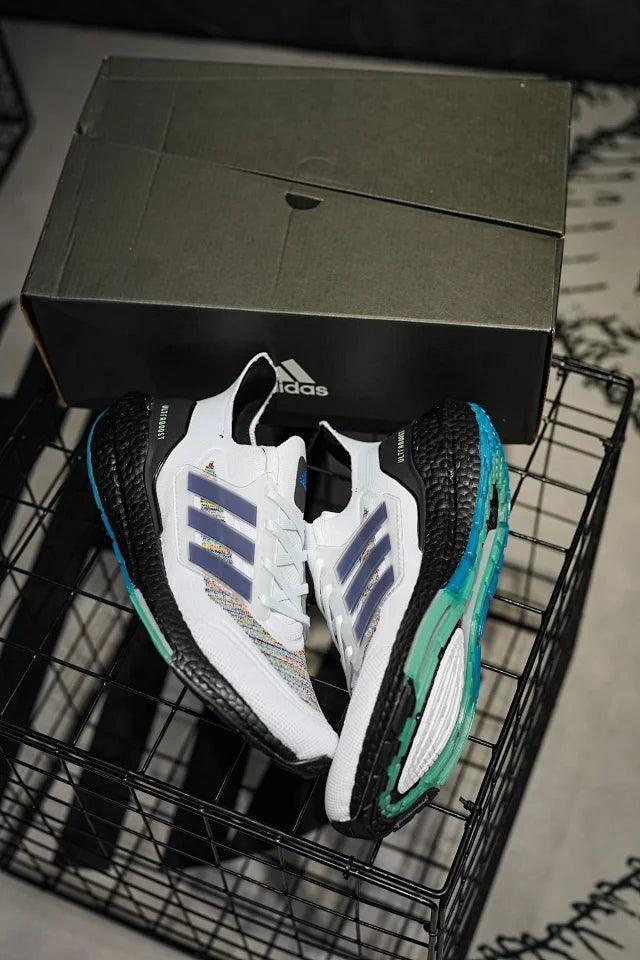 Adidas Ultra Boost 21 Multi-Color Branco e Preto Rainbow