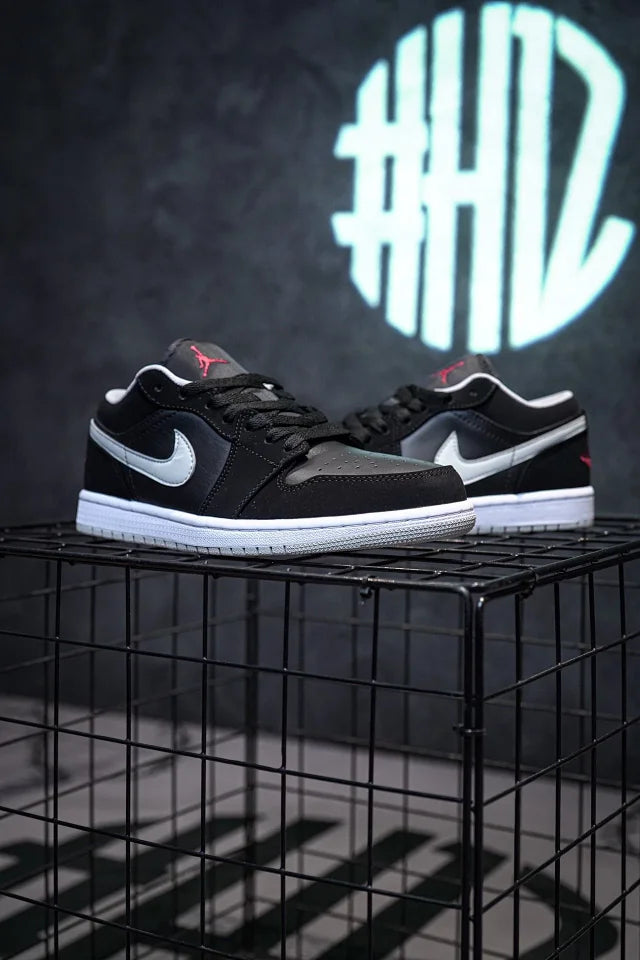 Air Jordan 1 Low Black, Grey & Red