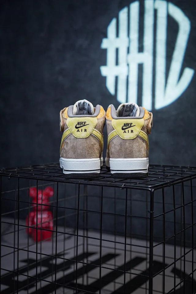 NK Air Force 1 MID Beige Brown Suede