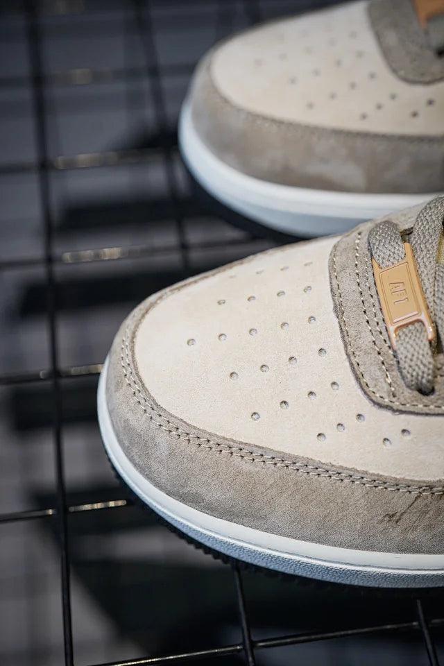 NK Air Force 1 MID Beige Brown Suede