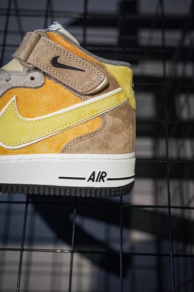 NK Air Force 1 MID Beige Brown Suede