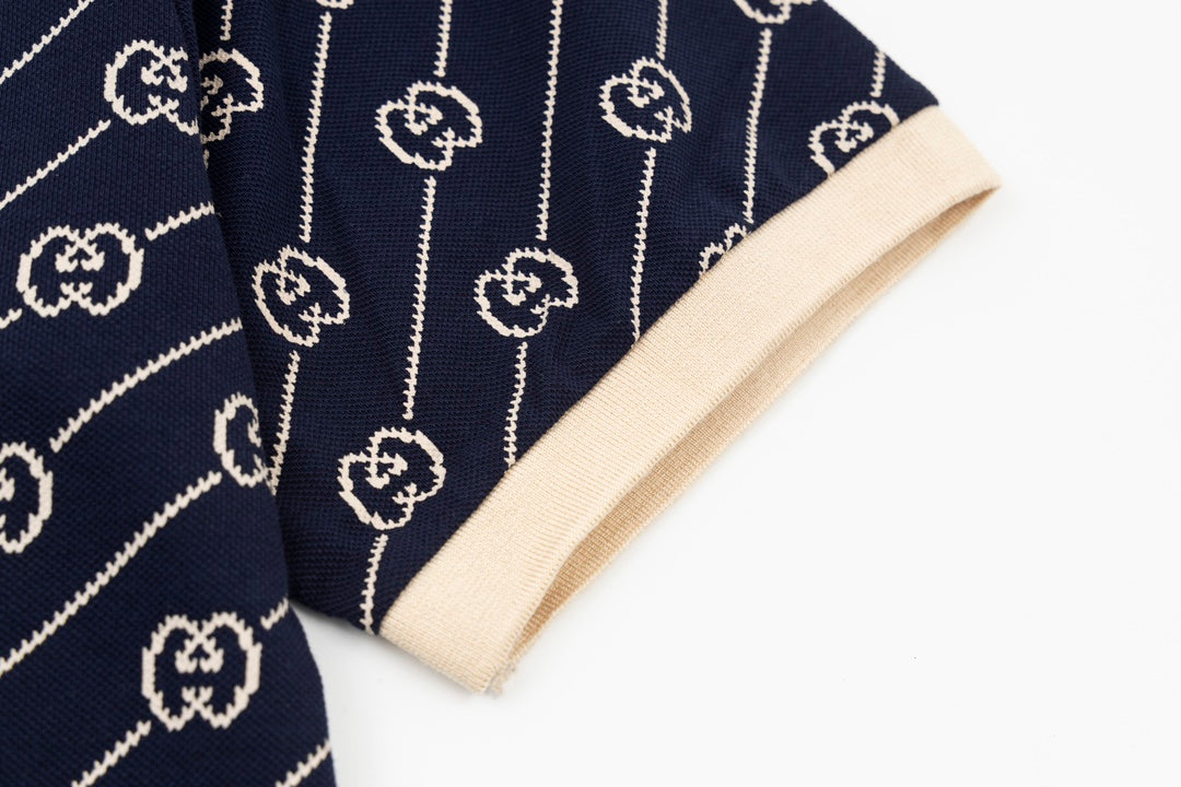 Polo maxi GG de seda de algodão