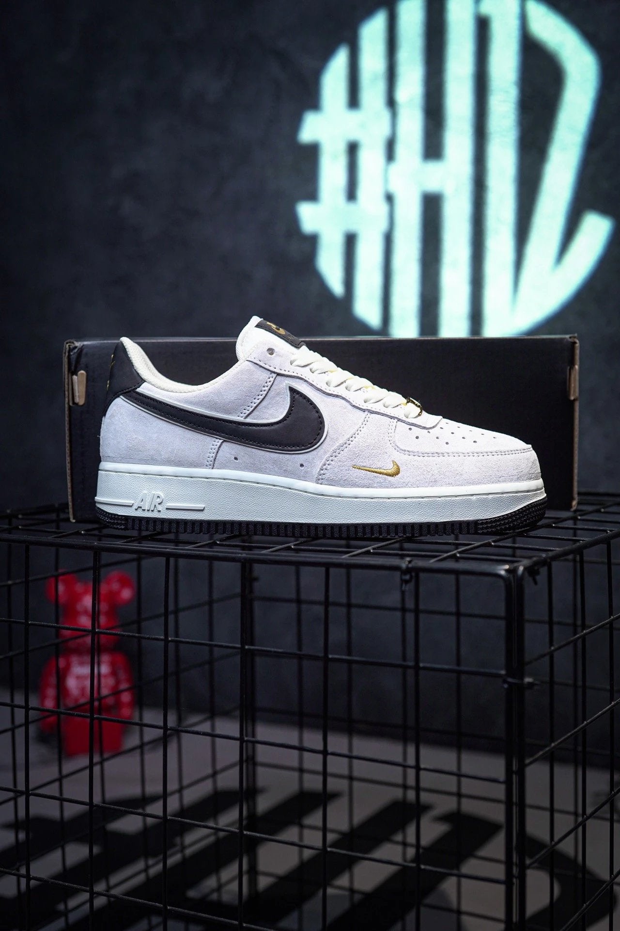 NK Air Force 1 Low Small Hook Black Suede
