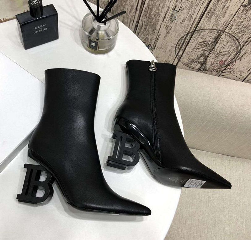 Bota Balmain Feminina Couro Cano Medio Preto