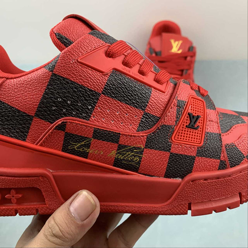 Tênis LV Trainer Branco Vermelho