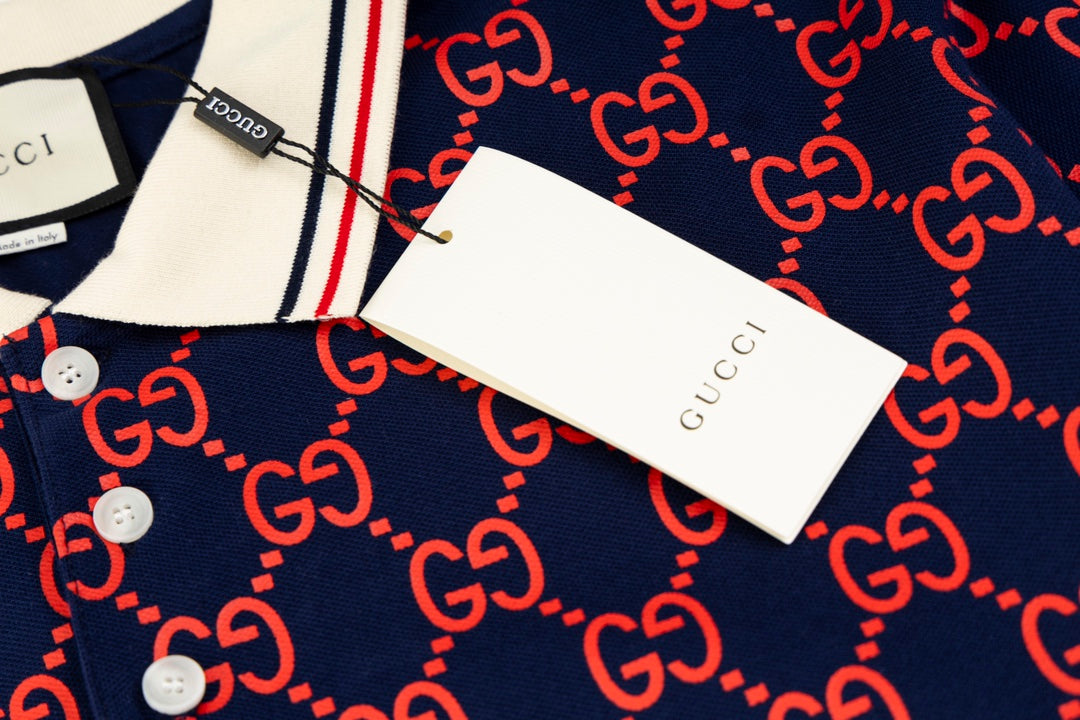 Polo maxi GG de seda de algodão