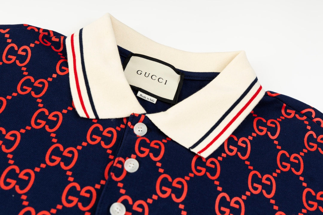 Polo maxi GG de seda de algodão