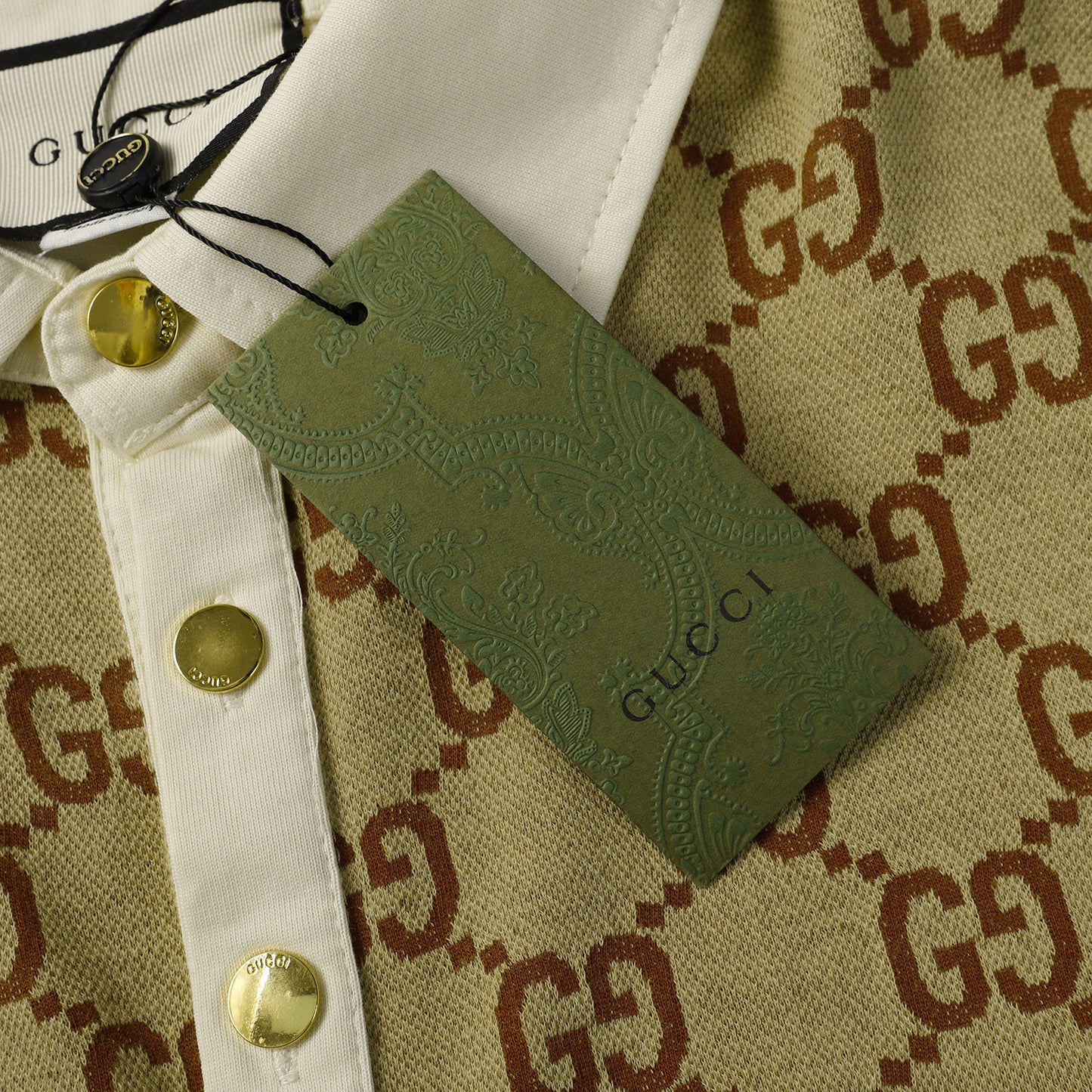 Polo maxi GG de seda de algodão