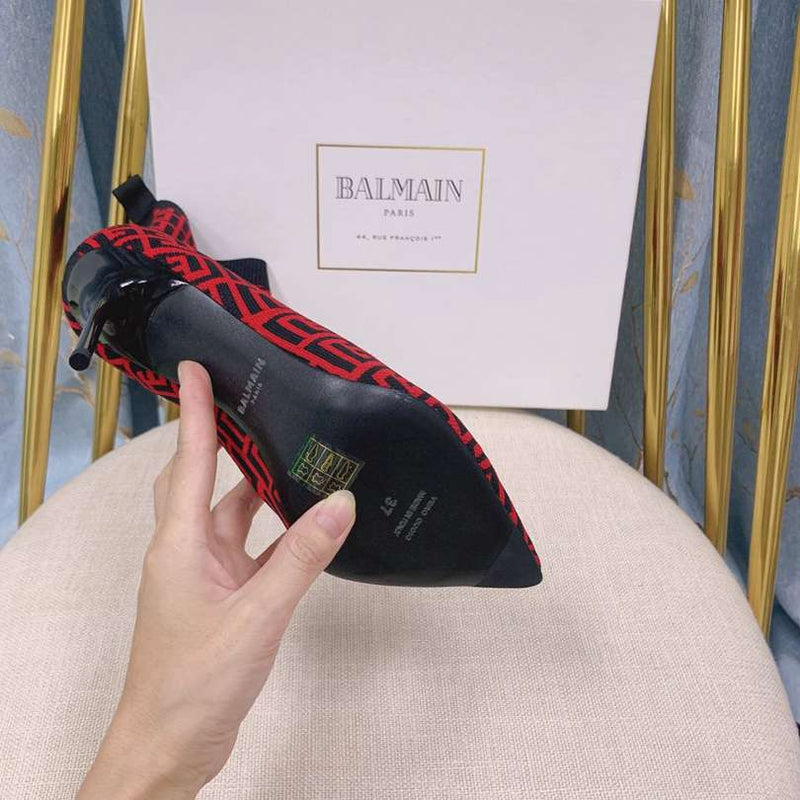 Bota Balmain Feminina Vermelha Cano Curto