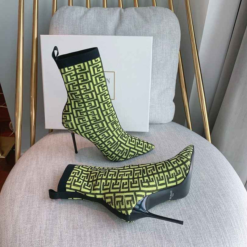 Bota Balmain Feminina Verde Cano Curto