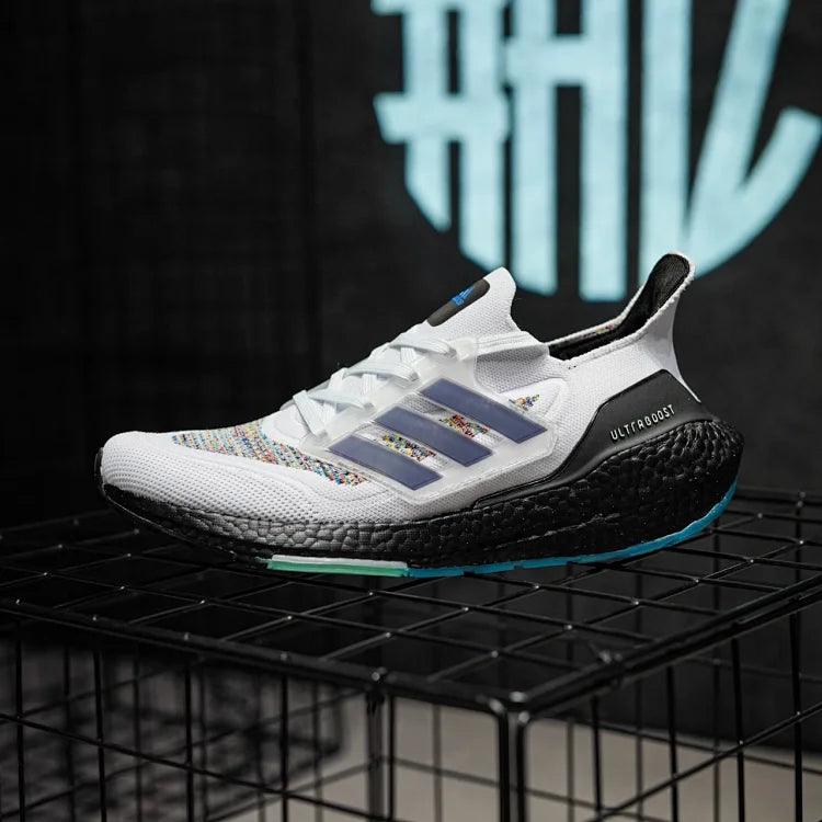 Adidas Ultra Boost 21 Multi-Color Branco e Preto Rainbow