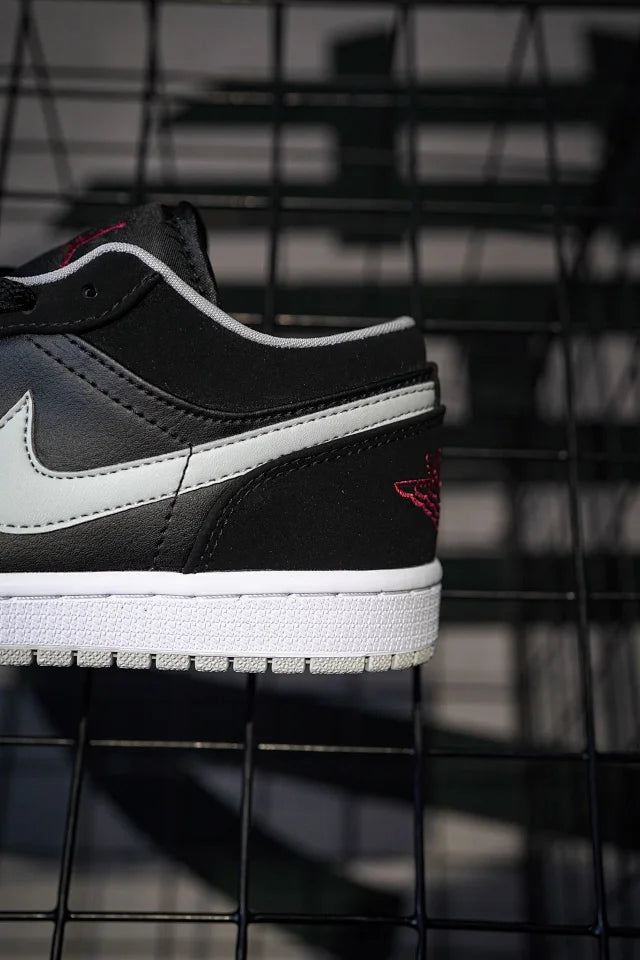 Air Jordan 1 Low Black, Grey & Red