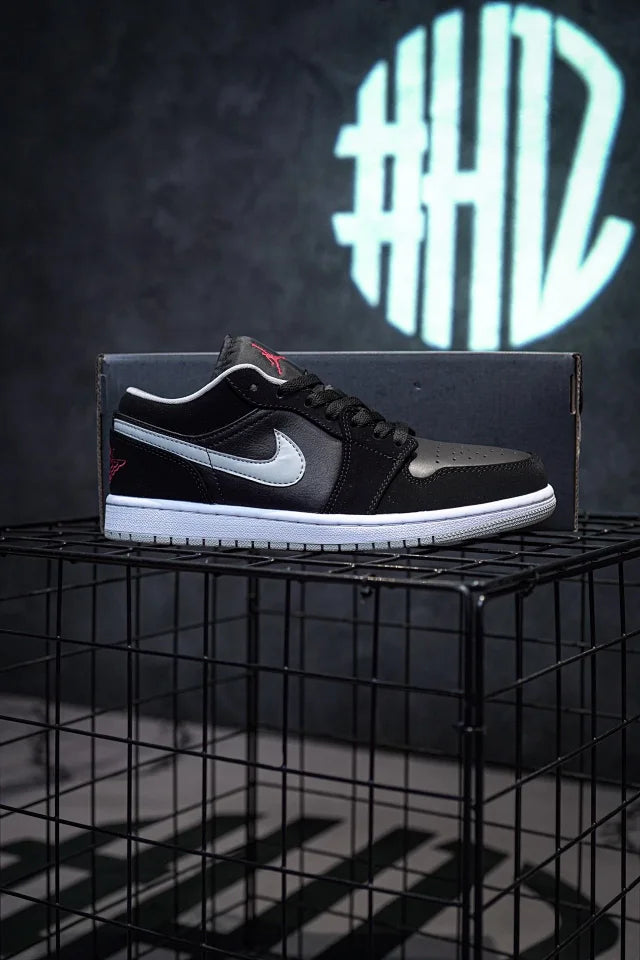 Air Jordan 1 Low Black, Grey & Red