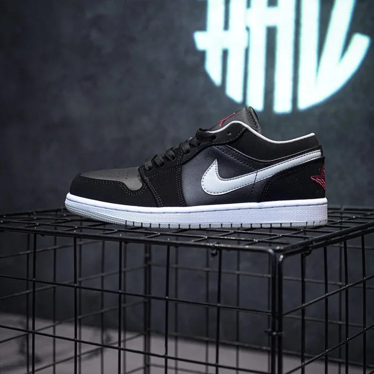 Air Jordan 1 Low Black, Grey & Red