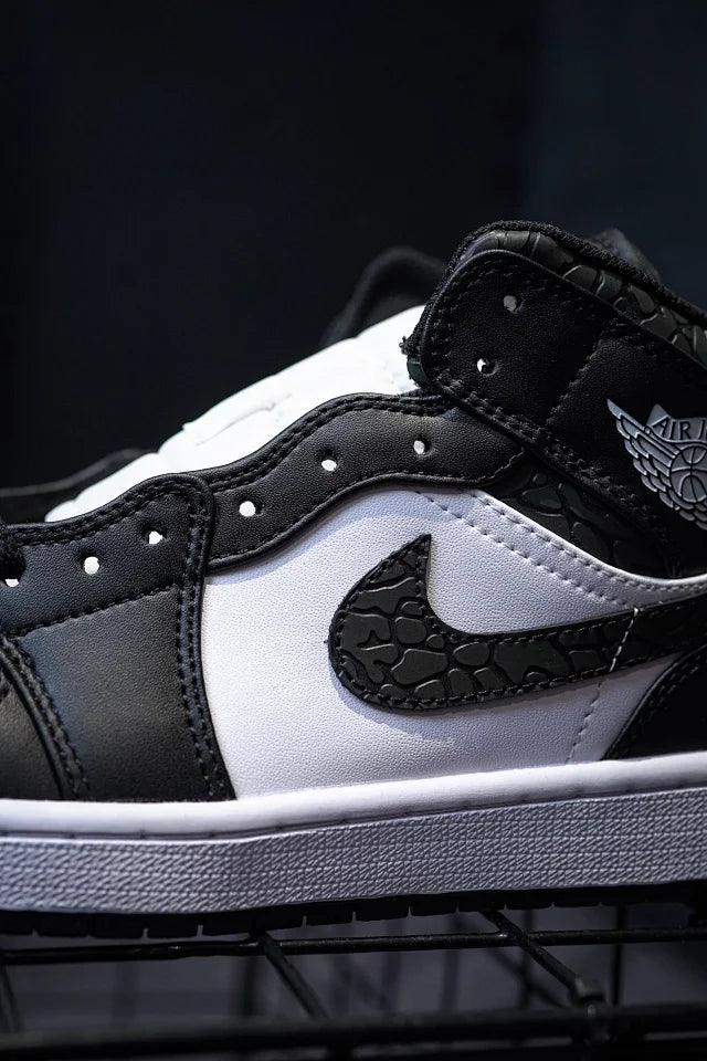 Air Jordan 1 Mid "Panda Elephant" Preto & Estalo Branco