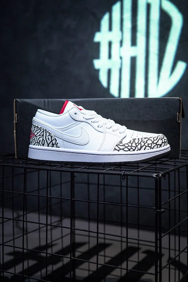 Air Jordan 1 Phat Low White & Red Burst