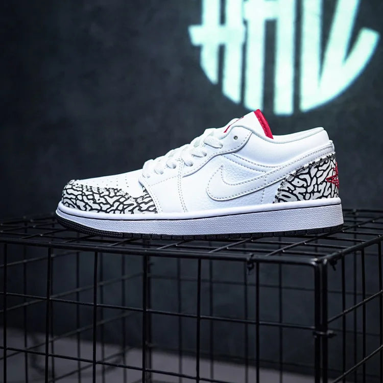 Air Jordan 1 Phat Low White & Red Burst