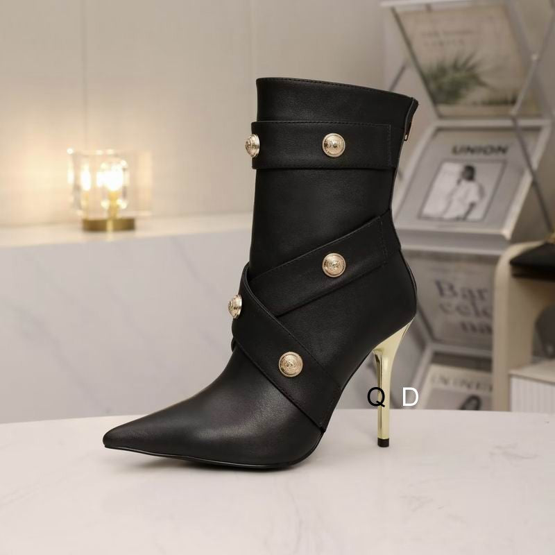 Bota Balmain Feminina Verde Cano Curto