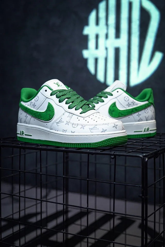 Louis Voitton x Nike Air Force 1 Low Beige Green Print