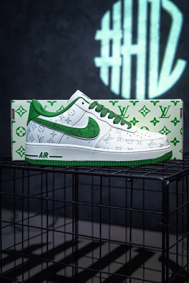 Louis Voitton x Nike Air Force 1 Low Beige Green Print