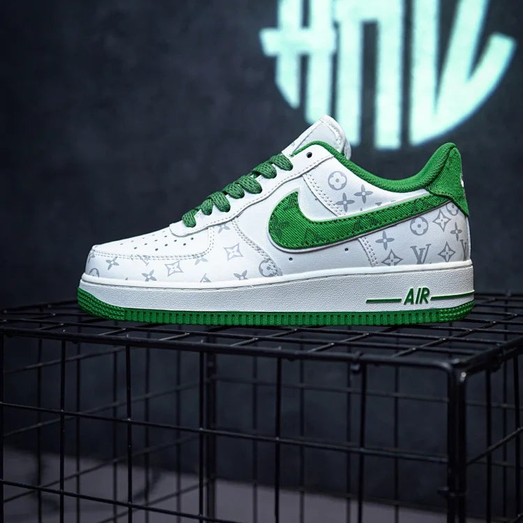 Louis Voitton x Nike Air Force 1 Low Beige Green Print