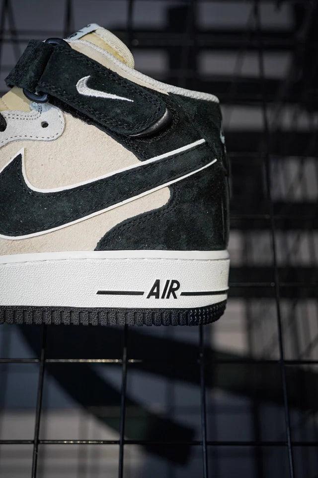 Nike Air Force 1 MID Beige Black Suede