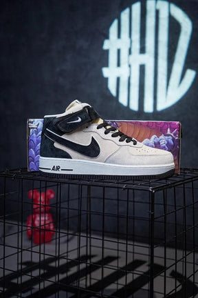 Nike Air Force 1 MID Beige Black Suede