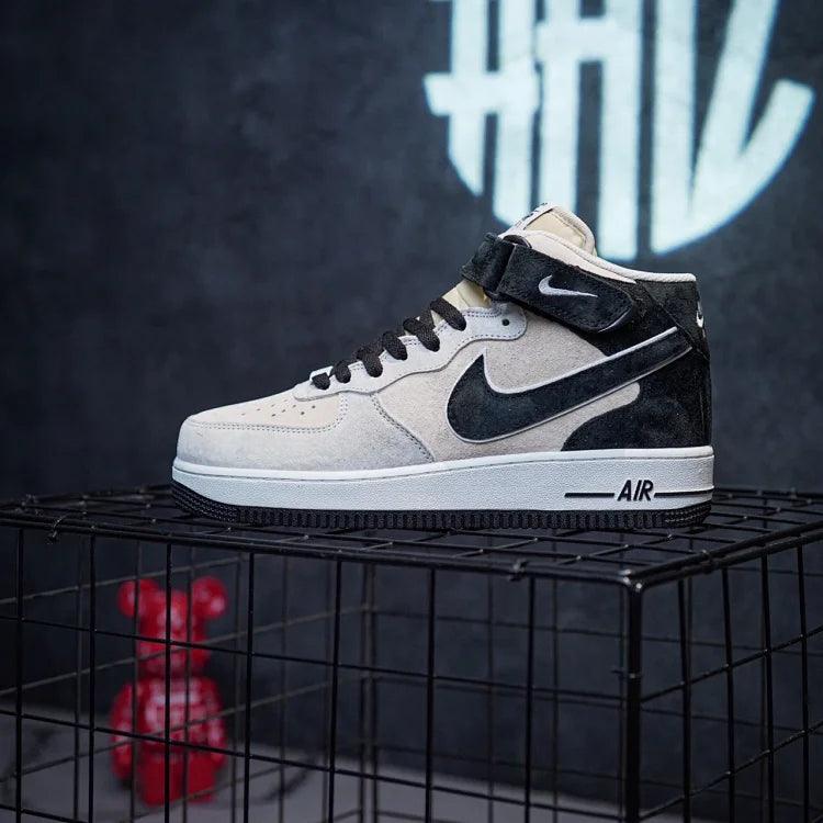 Nike Air Force 1 MID Beige Black Suede