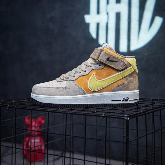 NK Air Force 1 MID Beige Brown Suede