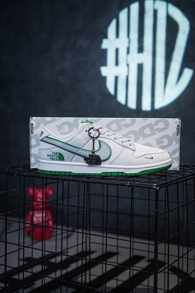 TNF x CDG x Nike Dunk Low Collaboration Smoke Green
