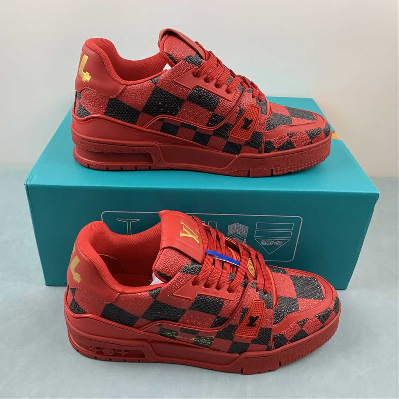 Tênis LV Trainer Branco Vermelho