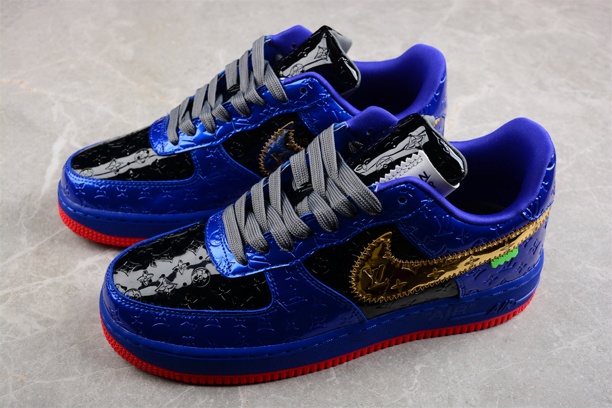 Louis Vuitton x Nike Air Force Black/ Blue/Gold