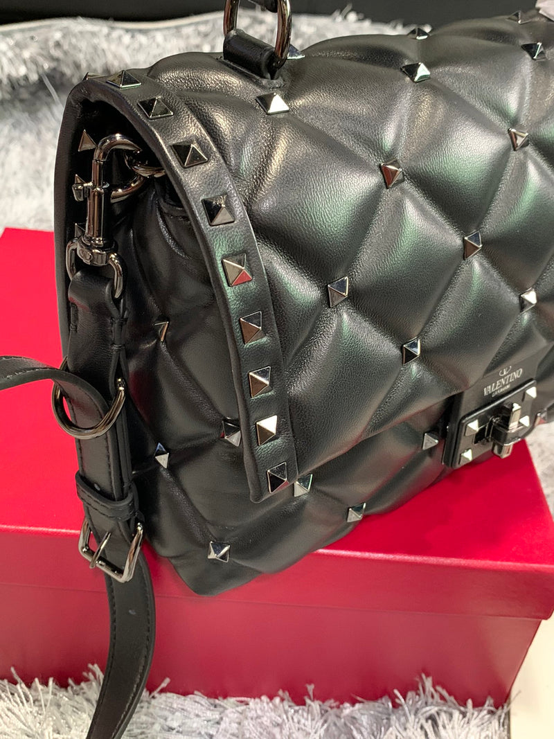 Bolsa Valentino Rockstud Spike Lambskin Off-White