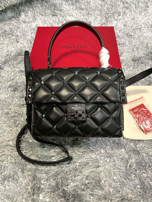Bolsa Valentino Rockstud Spike Lambskin Off-White
