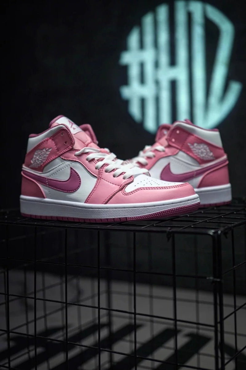 Jordan 1 Mid Pink & Branco