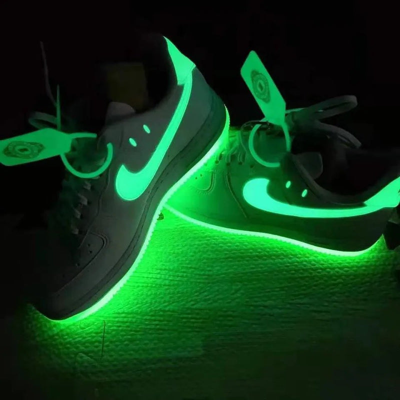 Air Force 1 Branco Verde Luminoso Fluorescente Smiley