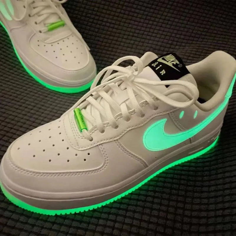 Air Force 1 Branco Verde Luminoso Fluorescente Smiley