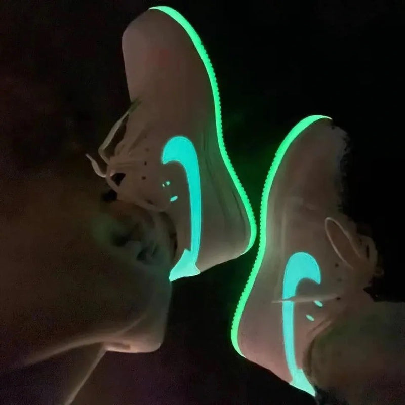 Air Force 1 Branco Verde Luminoso Fluorescente Smiley