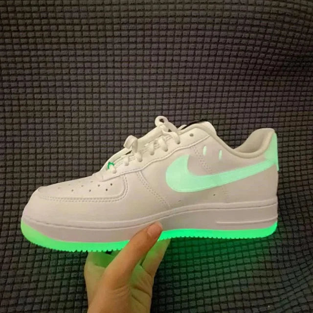 Air Force 1 Branco Verde Luminoso Fluorescente Smiley