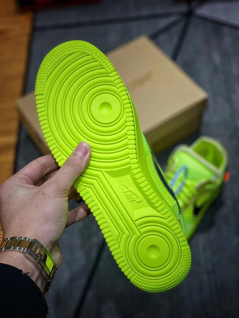 OFF-WHITE X FORCE 1 LOW VIRGIL 2.0 FLUORESCENTE PRETO E VERDE