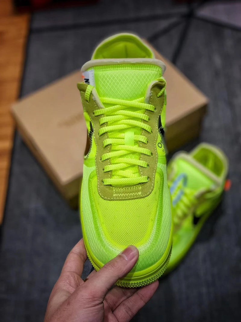 OFF-WHITE X FORCE 1 LOW VIRGIL 2.0 FLUORESCENTE PRETO E VERDE