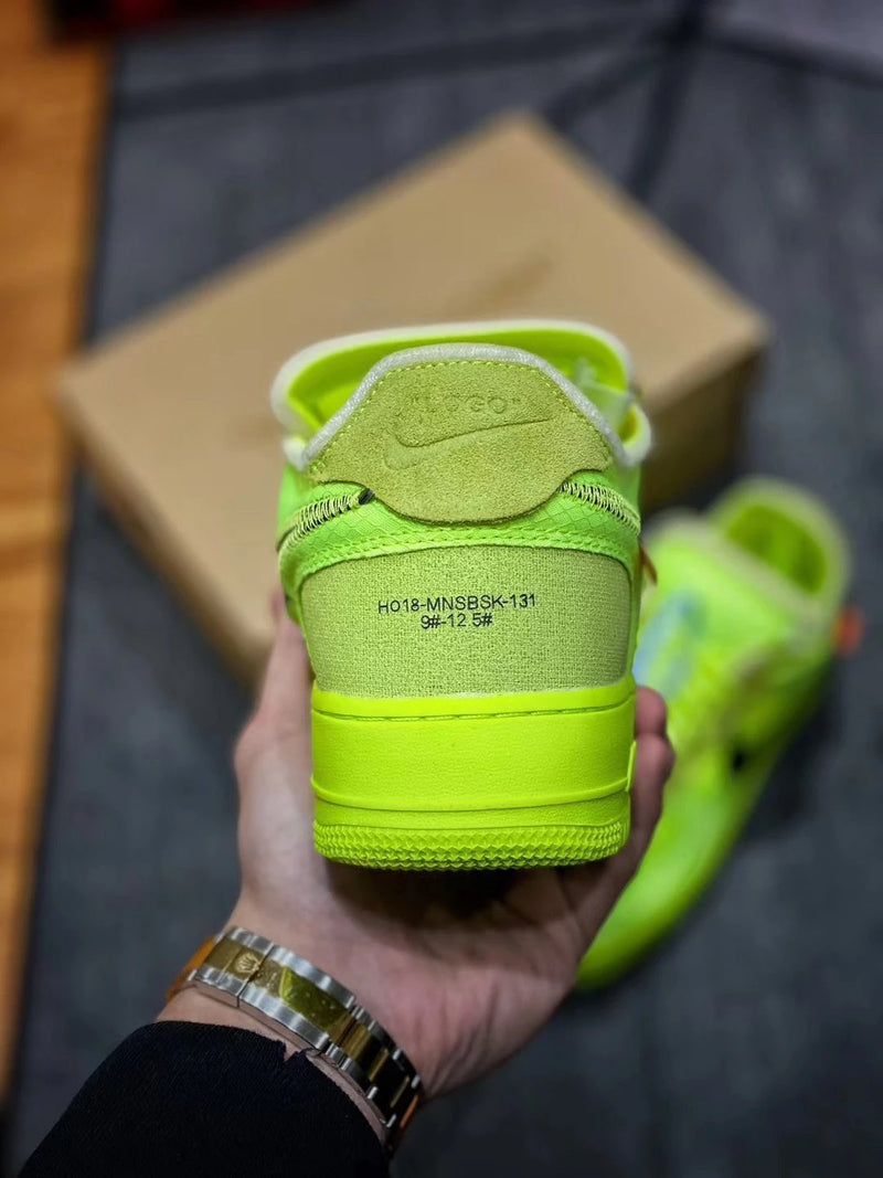 OFF-WHITE X FORCE 1 LOW VIRGIL 2.0 FLUORESCENTE PRETO E VERDE