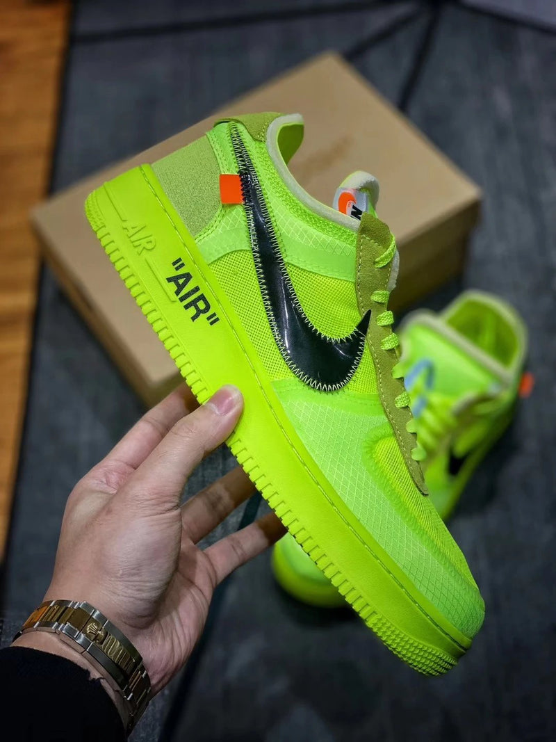 OFF-WHITE X FORCE 1 LOW VIRGIL 2.0 FLUORESCENTE PRETO E VERDE