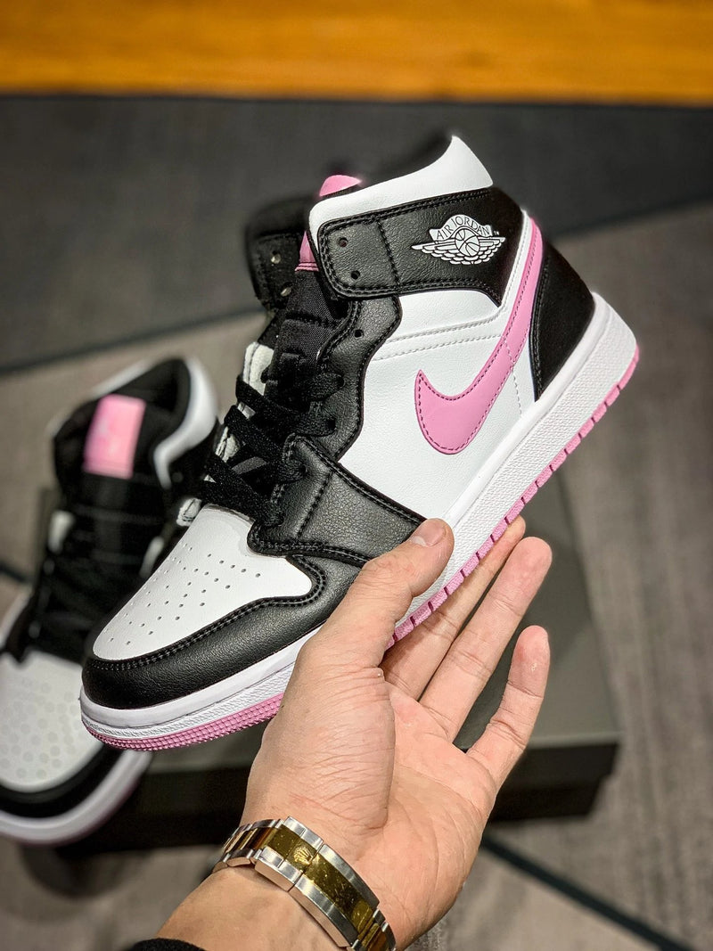 Jordan 1 Mid GS Pink and White Panda