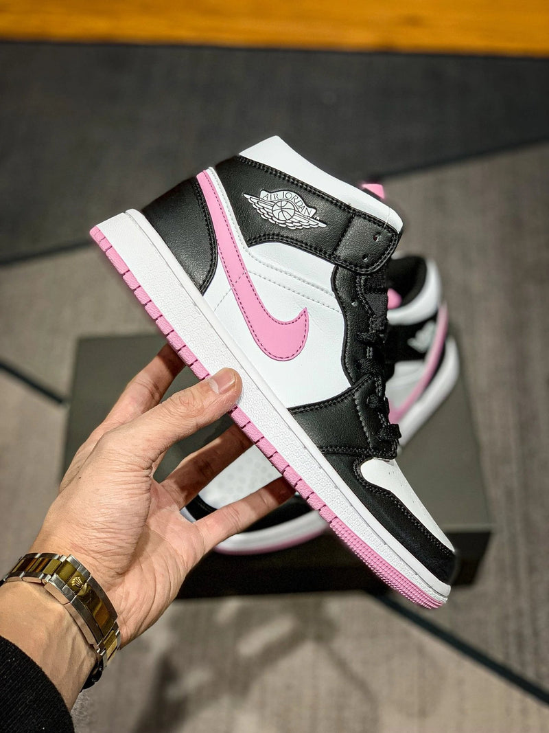 Jordan 1 Mid GS Pink and White Panda