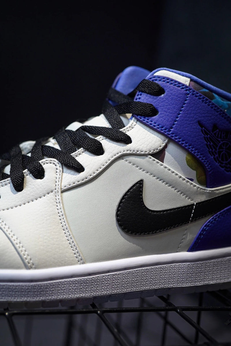 Jordan 1 Mid "Flower Garden" Branco Roxo