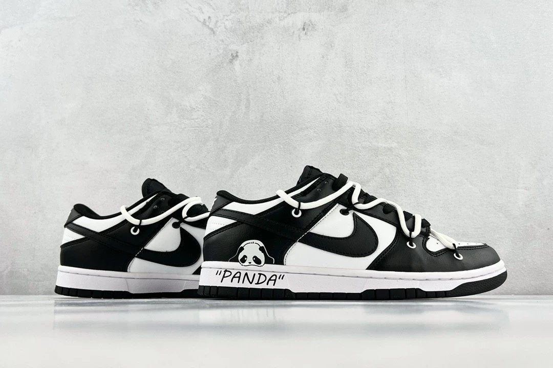 NBA x Dunk Low Retro Black & Panda Branco